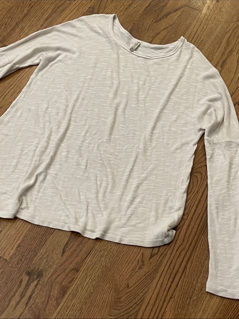 XCVI Cream Long Sleeve Slub Knit Tee XL